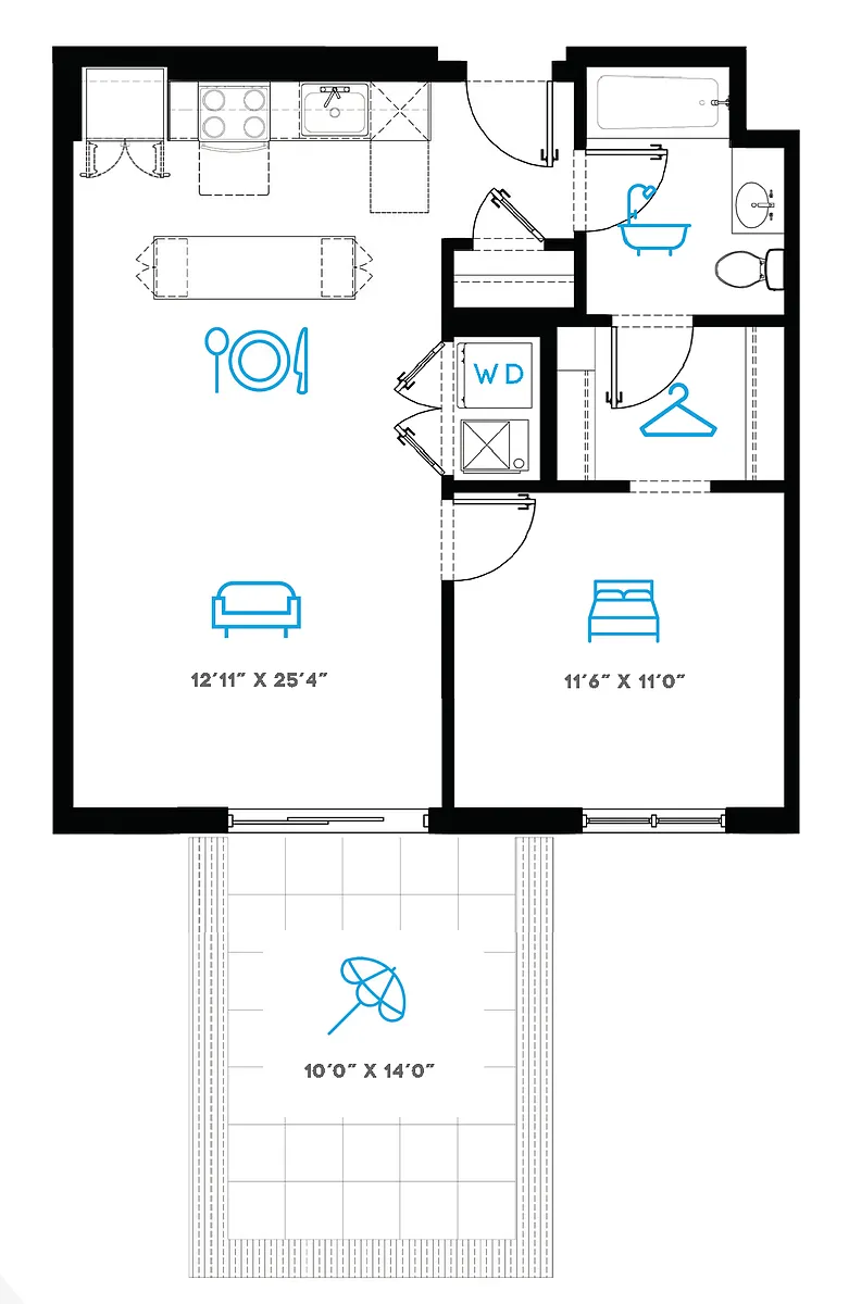 Floor plan 1C - Terrace