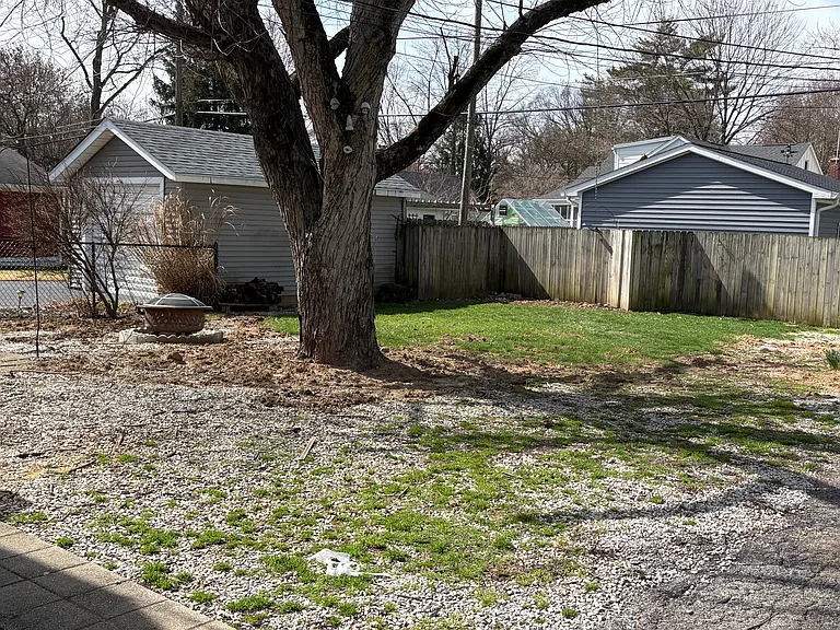 fenced backyard