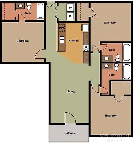 Floor plan 3 Bed / 3 Bath House