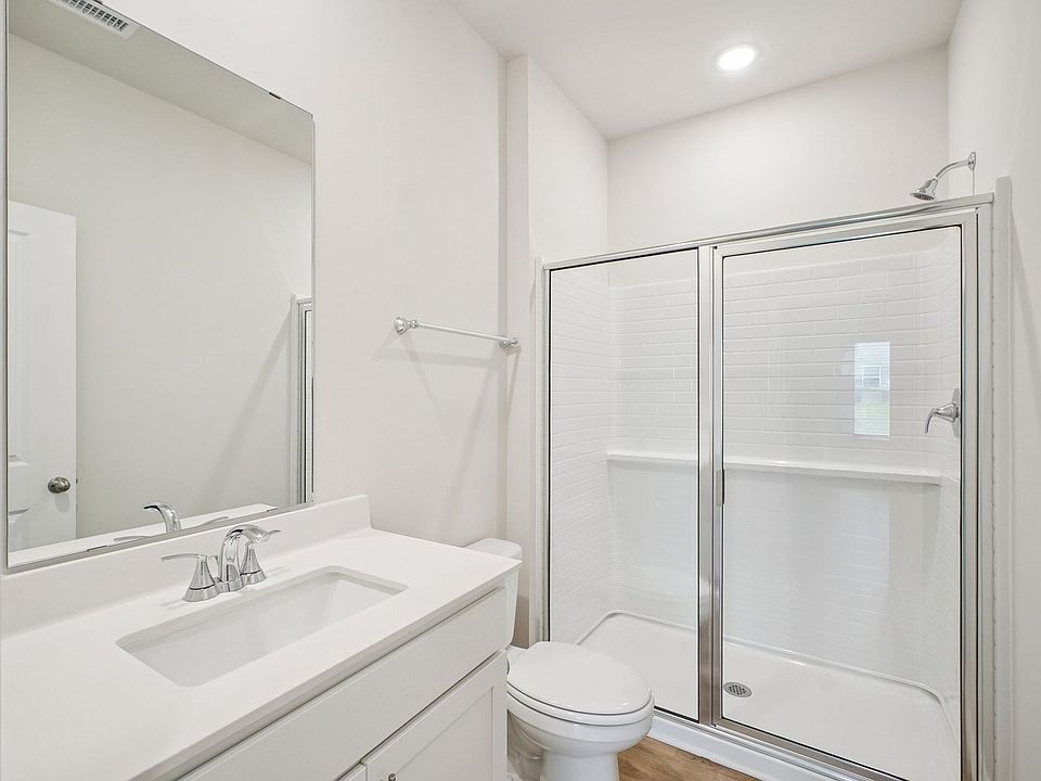 Secondary bathroom in the Paisley floorplan at a Meritage Homes community in Garner, NC.