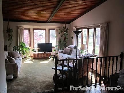 Living Room, Vaulted Cedar ceiling