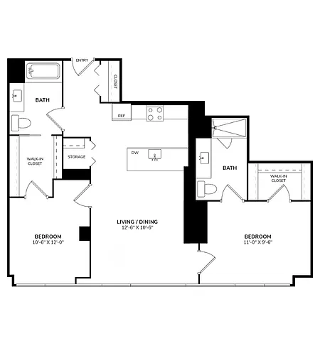 Floor plan Two Bedroom 05B