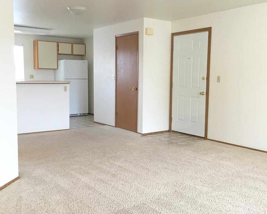 View from living room toward kitchen
