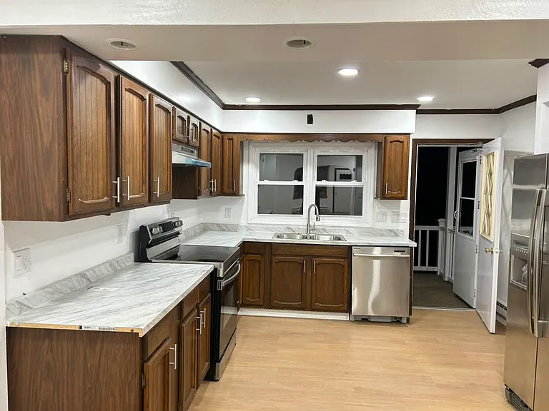 Fully renovated kitchen with access to fridge, electric stove/oven and dishwasher! 

You will also have access to a balcony overlooking the patio.