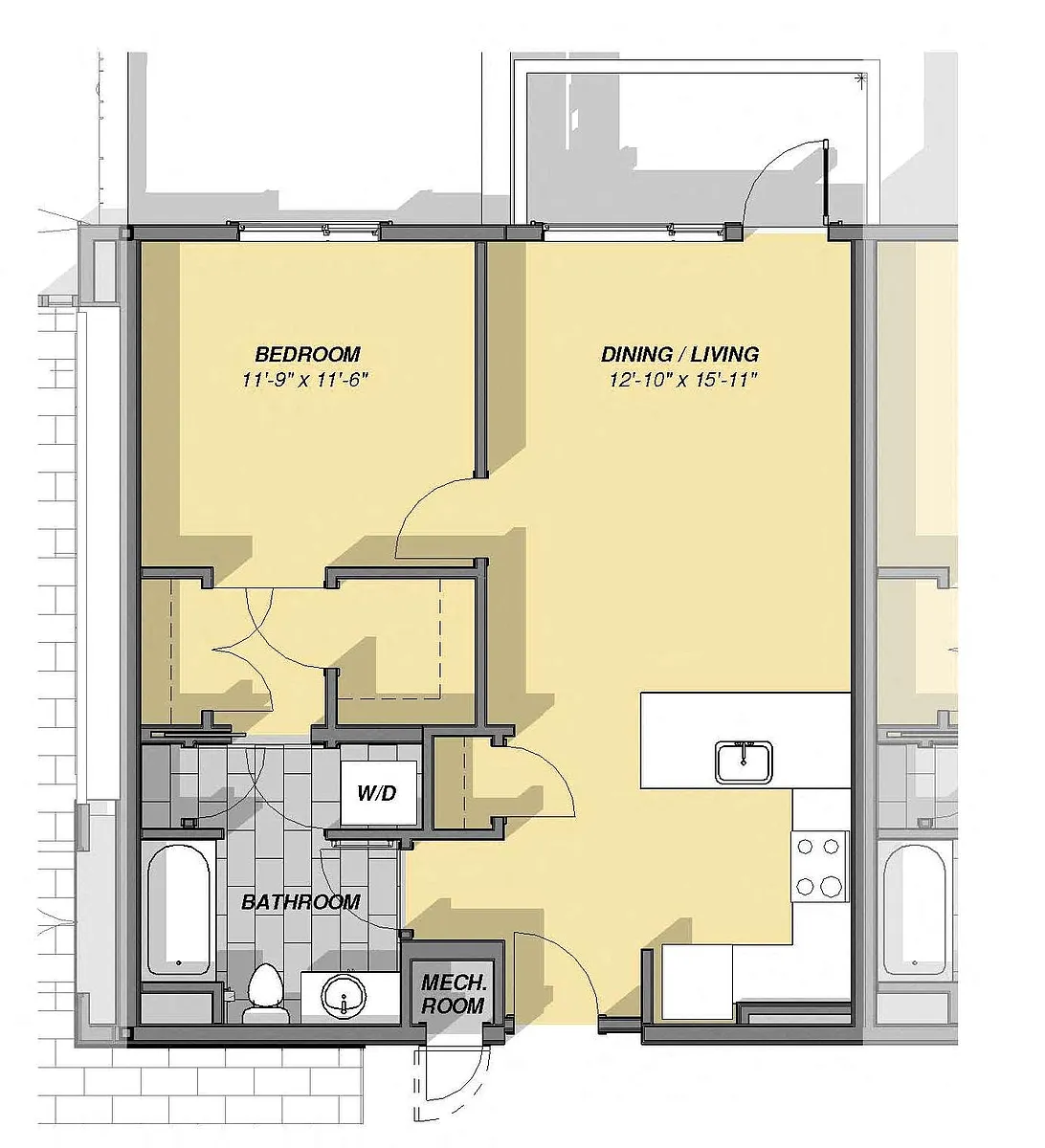 Floor plan 1 Bedroom 1 Bathroom