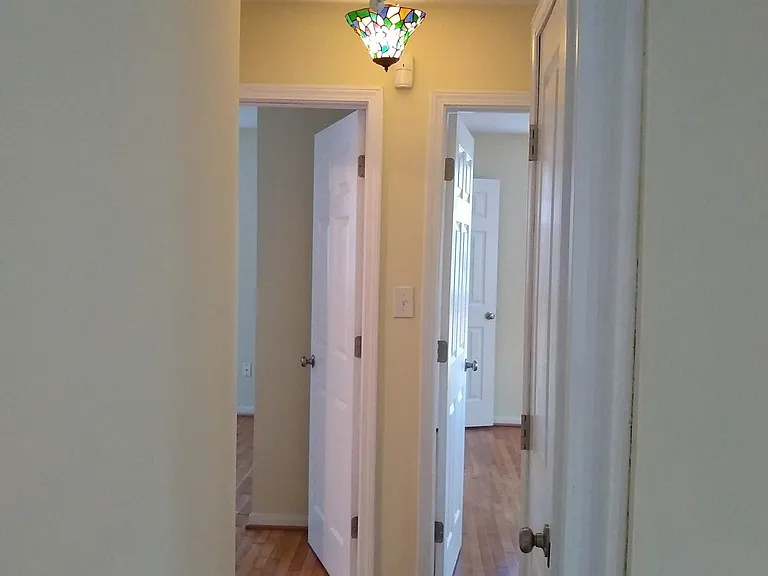hallway with Tiffany light!