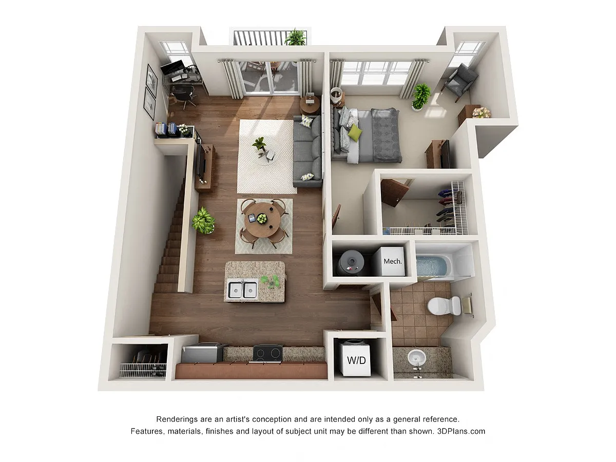 Floor plan 1-Bedroom Deluxe