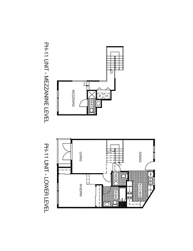 Floor plan One-Bedroom Two-Half-Bathrooms + Loft - J