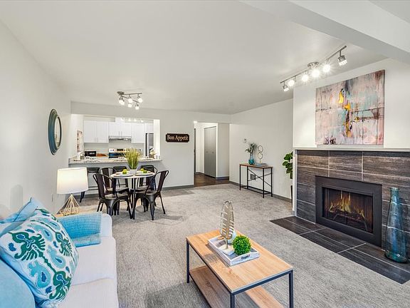 Living room to eating nook and kitchen.