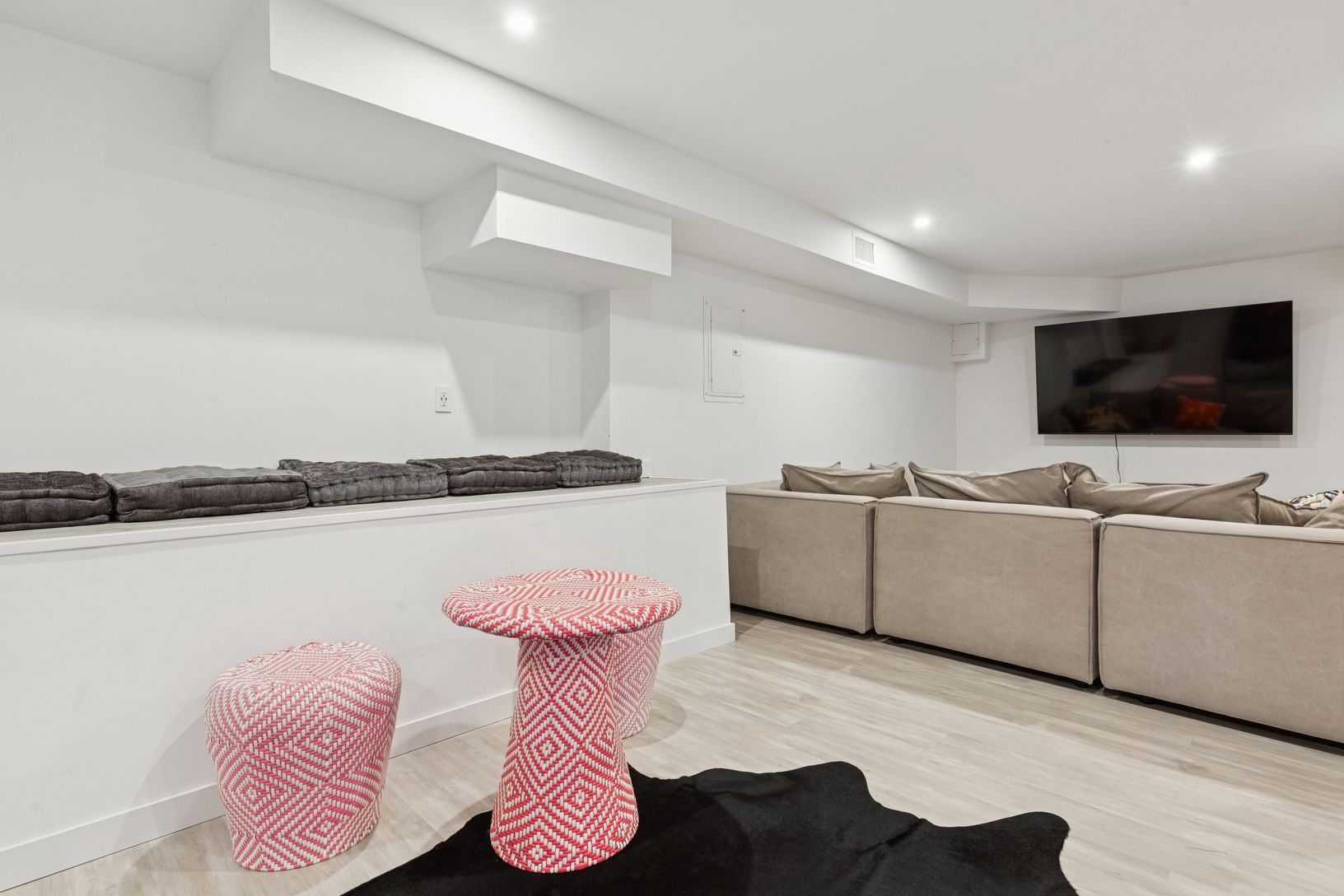  finished basement for cozy screenings