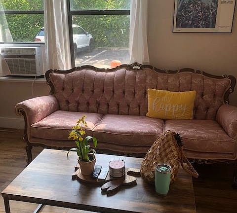 Living room with antique furniture (not included in rent.)