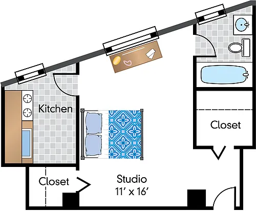 Floor plan Studio 09 Tier