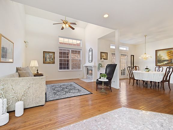 Living & Dining Room Areas with Fireplace