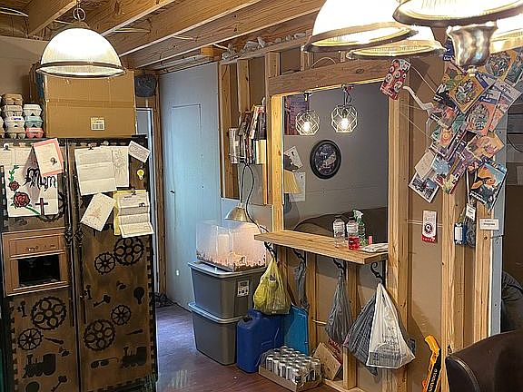 Bar through kitchen to den