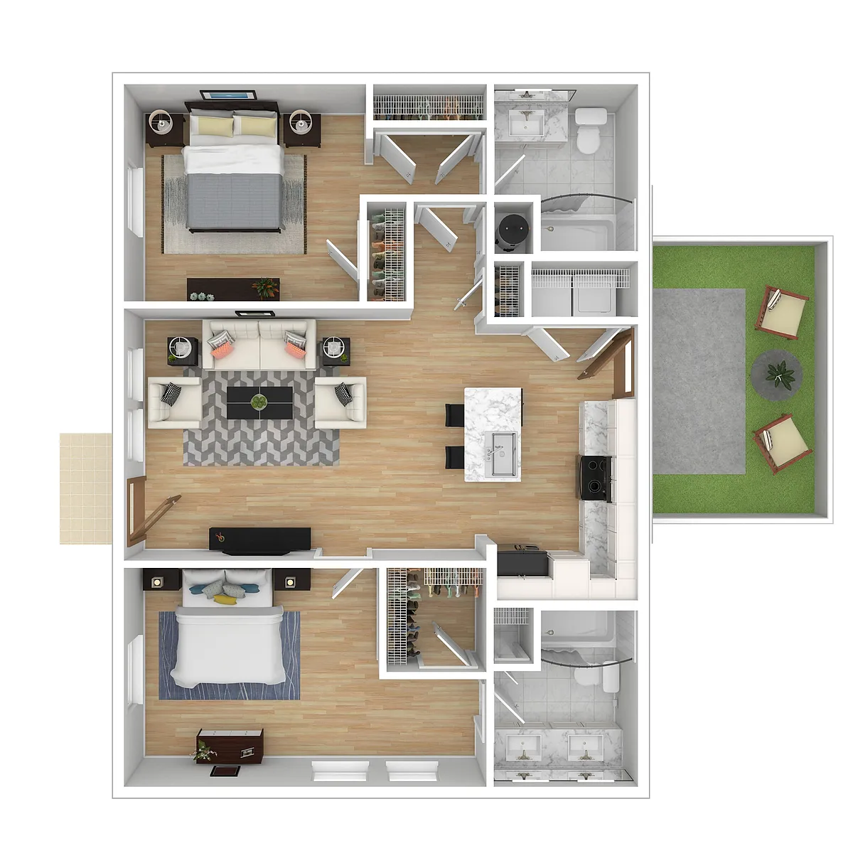 Floor plan 2BR Duplex