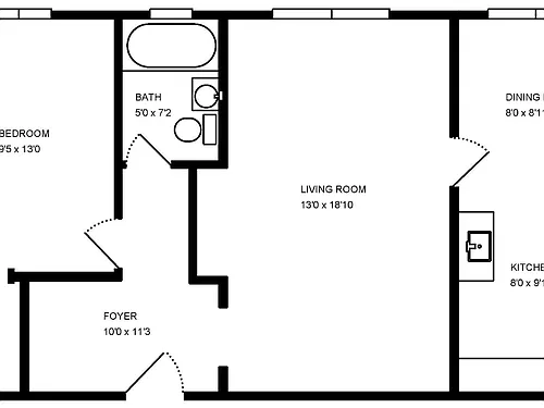 Floor plan 1 Bedroom
