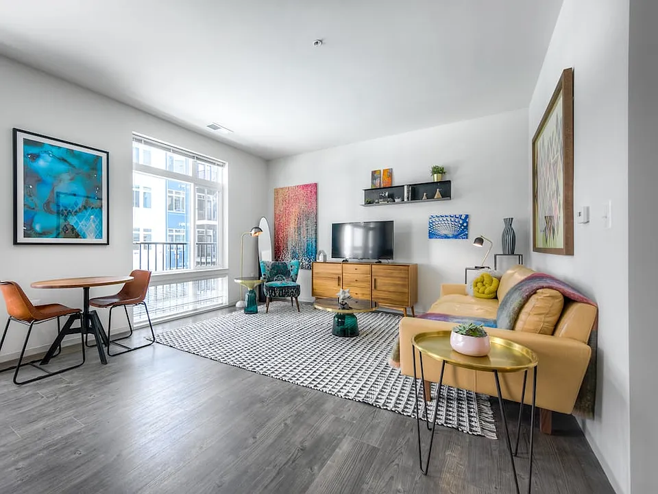 Living and dining area with hard surface flooring