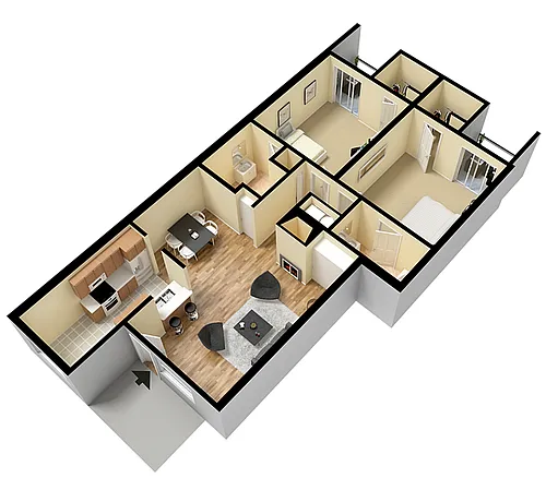 Floor plan 2 Bed WD SS