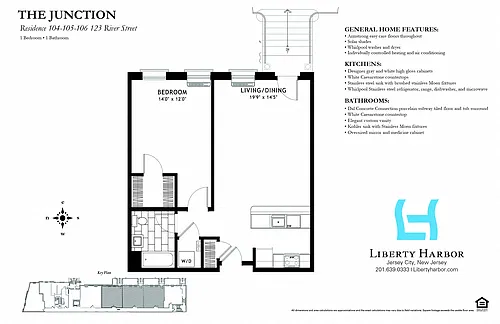 Floor plan JUNCTION-1 BEDROOM PLAN C