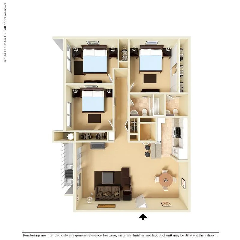 Floor plan 3BR 1 1/2 BA