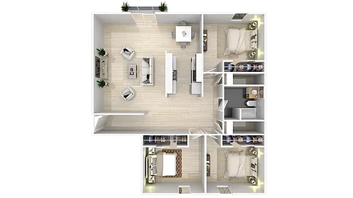 Floor plan 3 X 1