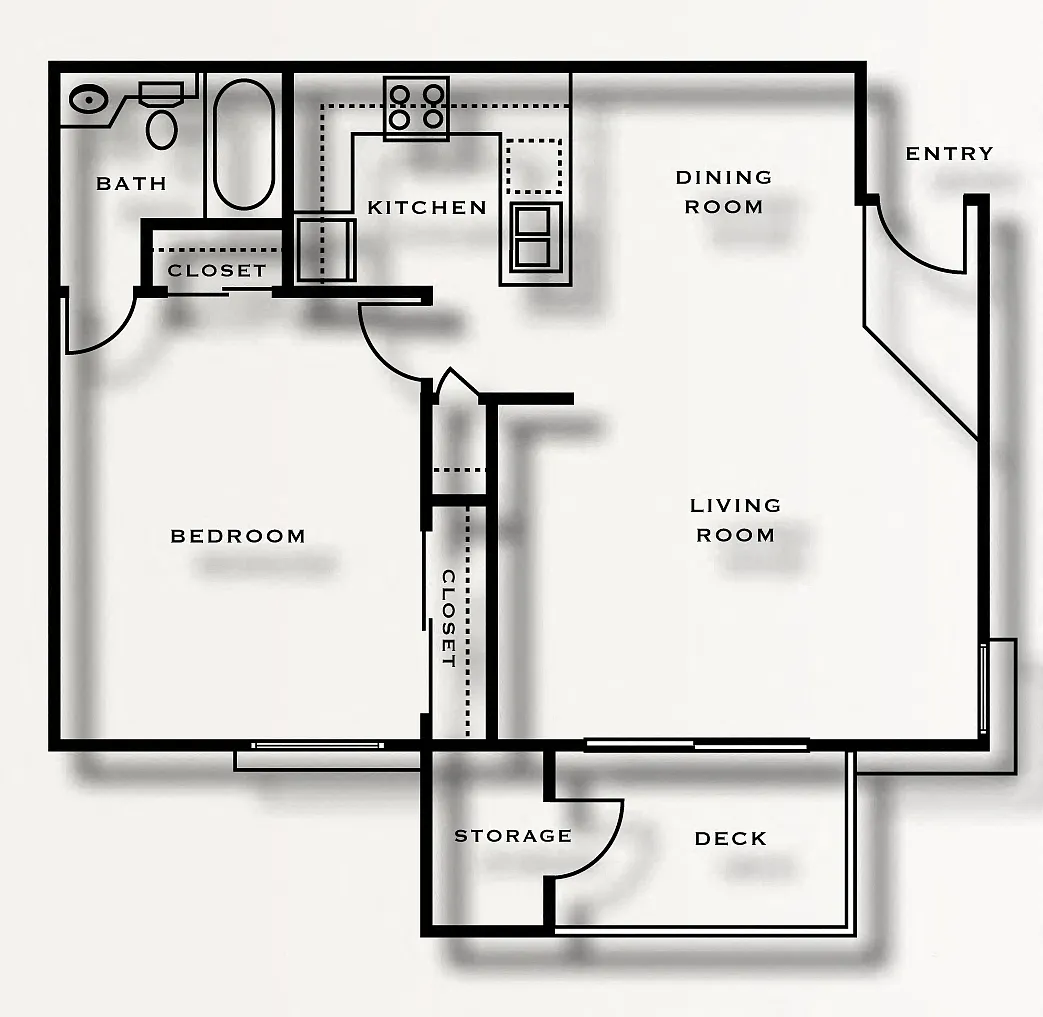 Floor plan 1 Bed 1 Bath