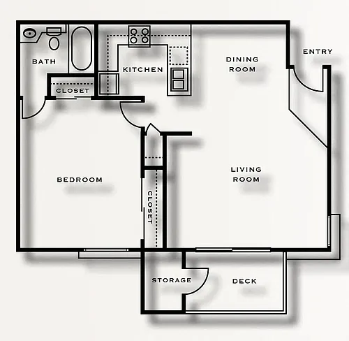 Floor plan 1 Bed 1 Bath