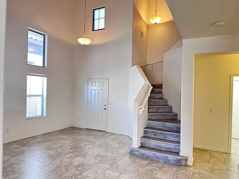entry and living room