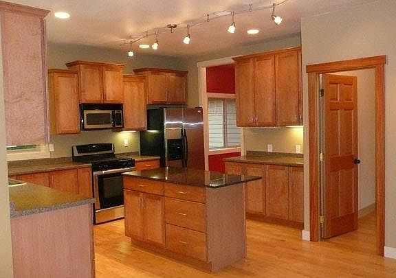 Lots of storage space in the cabinets and a walk-in pantry