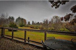 View of orchard and mountains