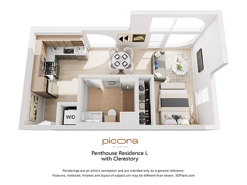 Floor plan Penthouse Residence L with Clerestory