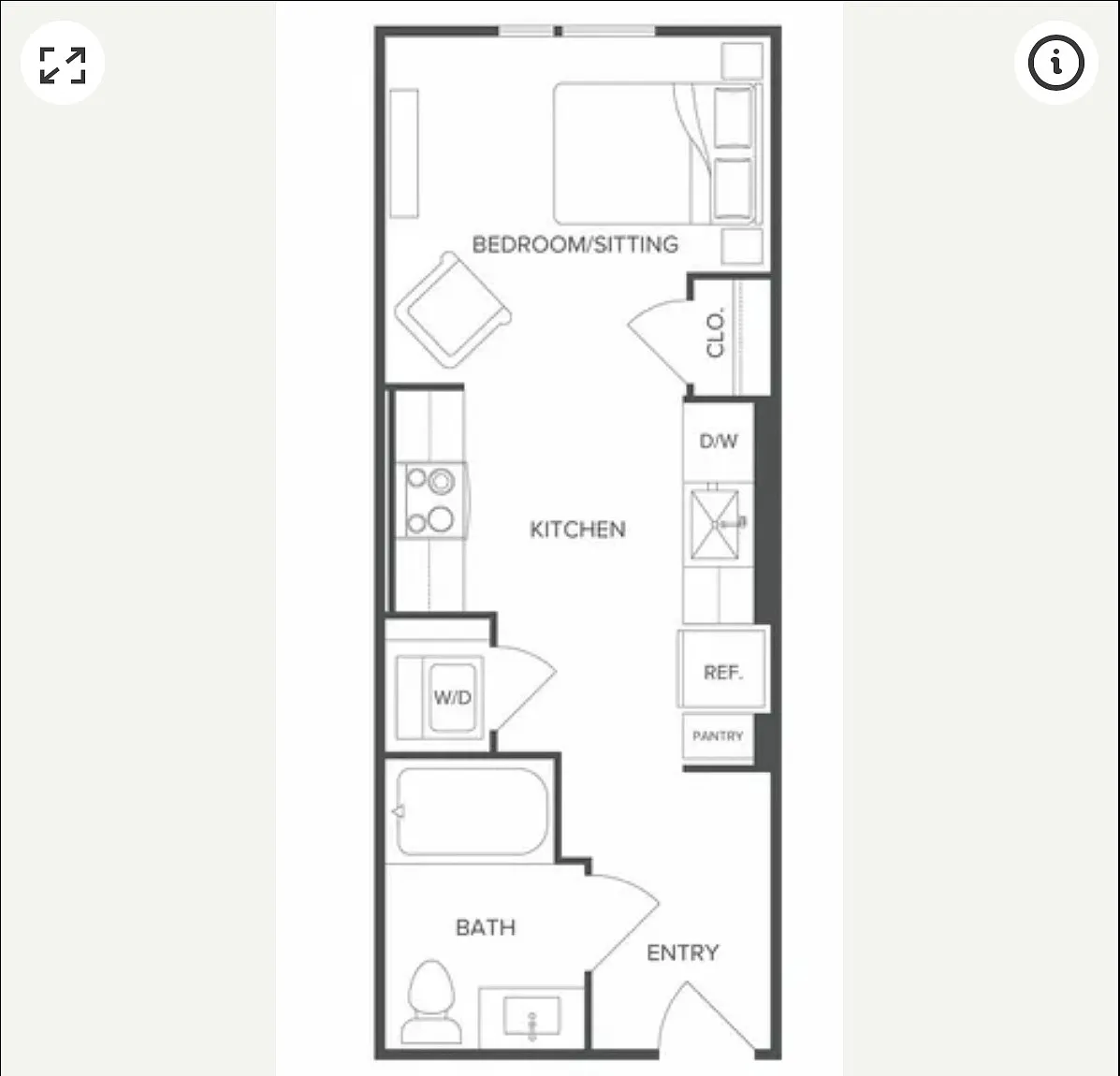 Studio, 405 sqft, $1,090 — Photo 2