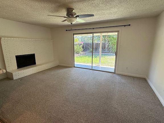 Family room with slider to backyard