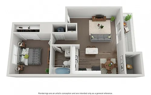 Floor plan 1 Bedroom, 1 Bathroom Renovated