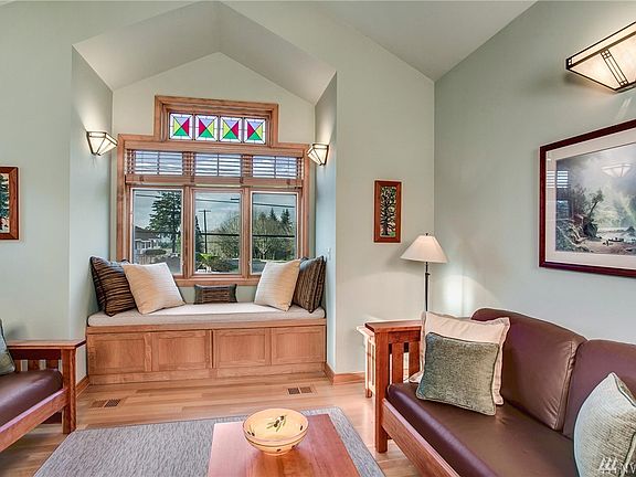 Charming oak window seat with hidden storage!
