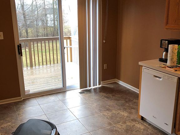 Kitchen with walkout to deck