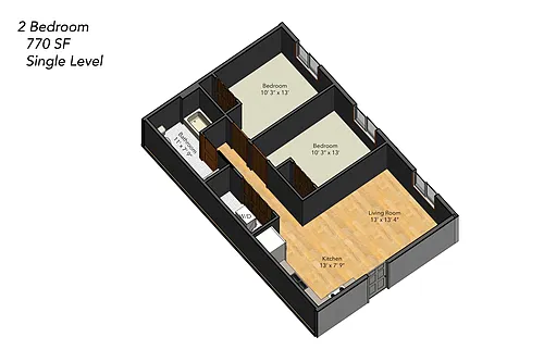 Floor plan Two Bedroom - Single Level