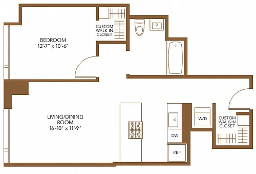 Floor plan 1 Bed 1 Bath