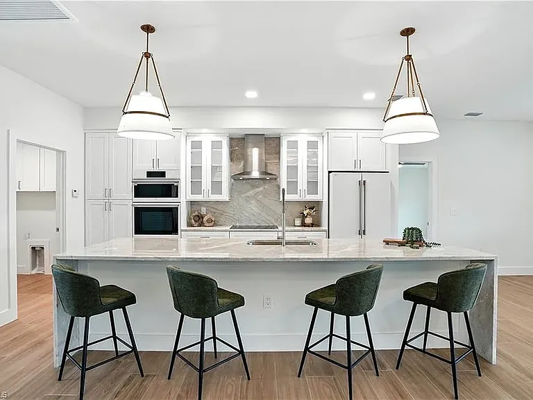 Gourmet kitchen with top of the line appliances.