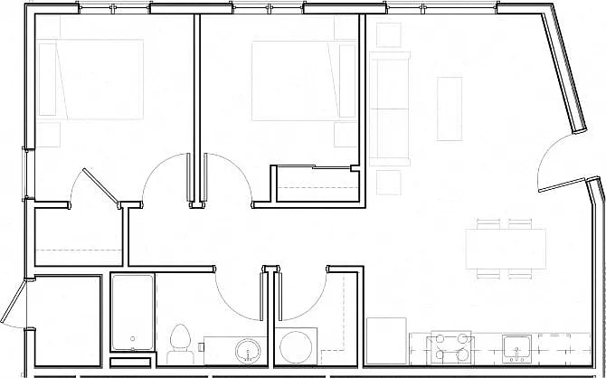 Floor plan Apt Home - 2x1