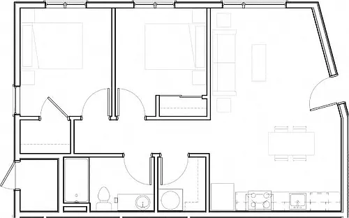Floor plan Apt Home - 2x1