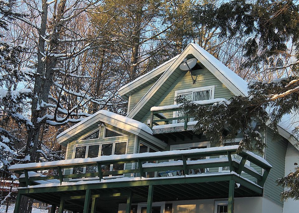 Front view of house & decks