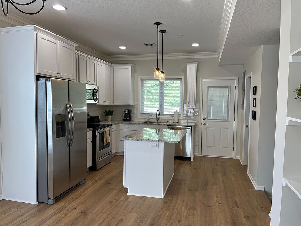kitchen and island