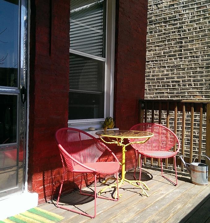 2nd floor back porch overlooks a huge yard