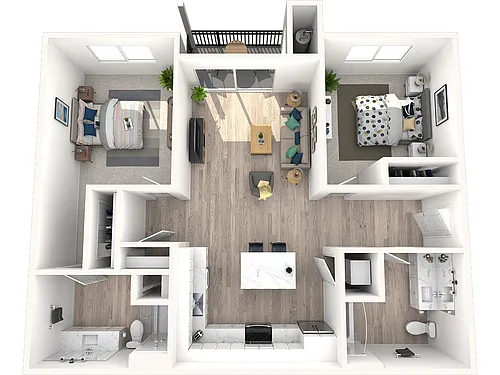 Floor plan Two Bed Two Bath B
