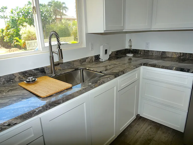 Chefs sink with built in cutting board