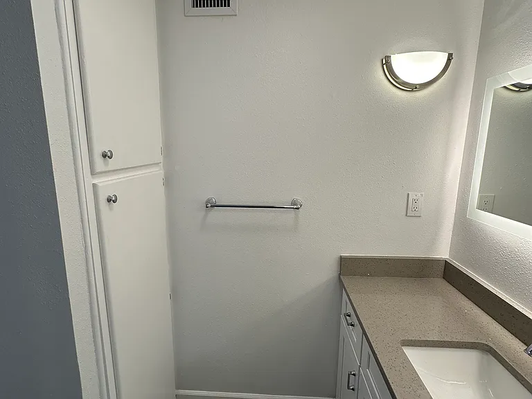 Bathroom sink and storage cabinets