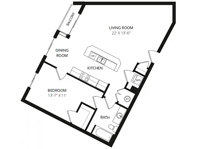 Floor plan 1X1B