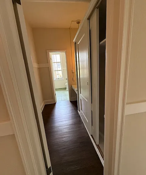 Photo taken from the entry - closets, vanity