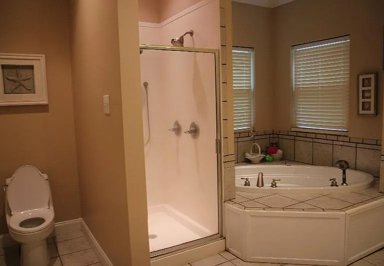 Jetted tub and shower